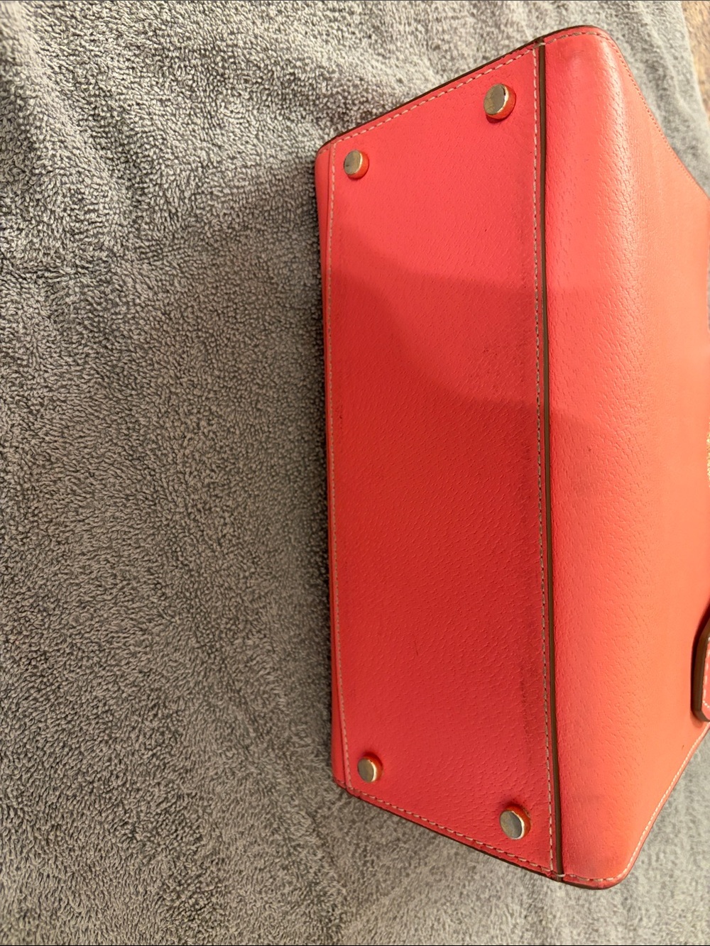 kate spade Coral-Peach Leather Satchel with Removable Strap - Picture 9 of 13